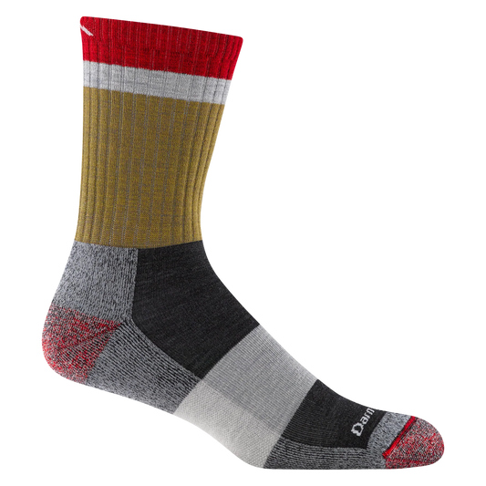 Men's Heady Stripe Micro Crew Lightweight Hiking Sock - Ash Large