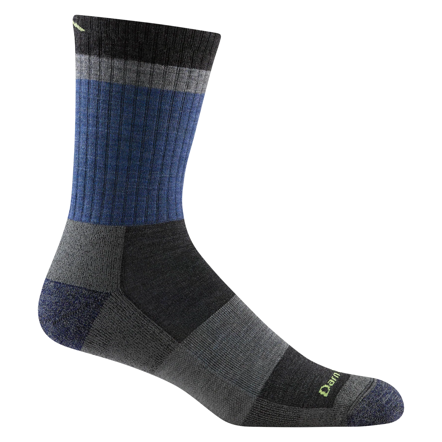 Men's Heady Stripe Micro Crew Lightweight Hiking Sock Blue Large