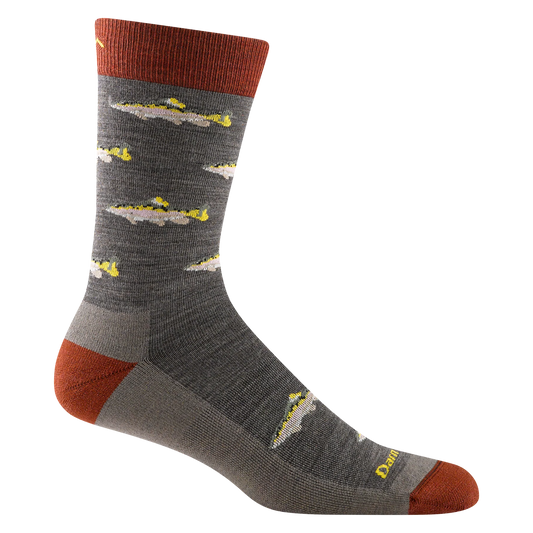 Men's Spey Fly Crew Lightweight Lifestyle Sock - Taupe L