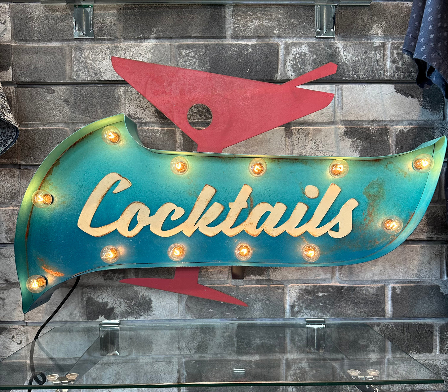 Cocktail Sign with Martini Glass