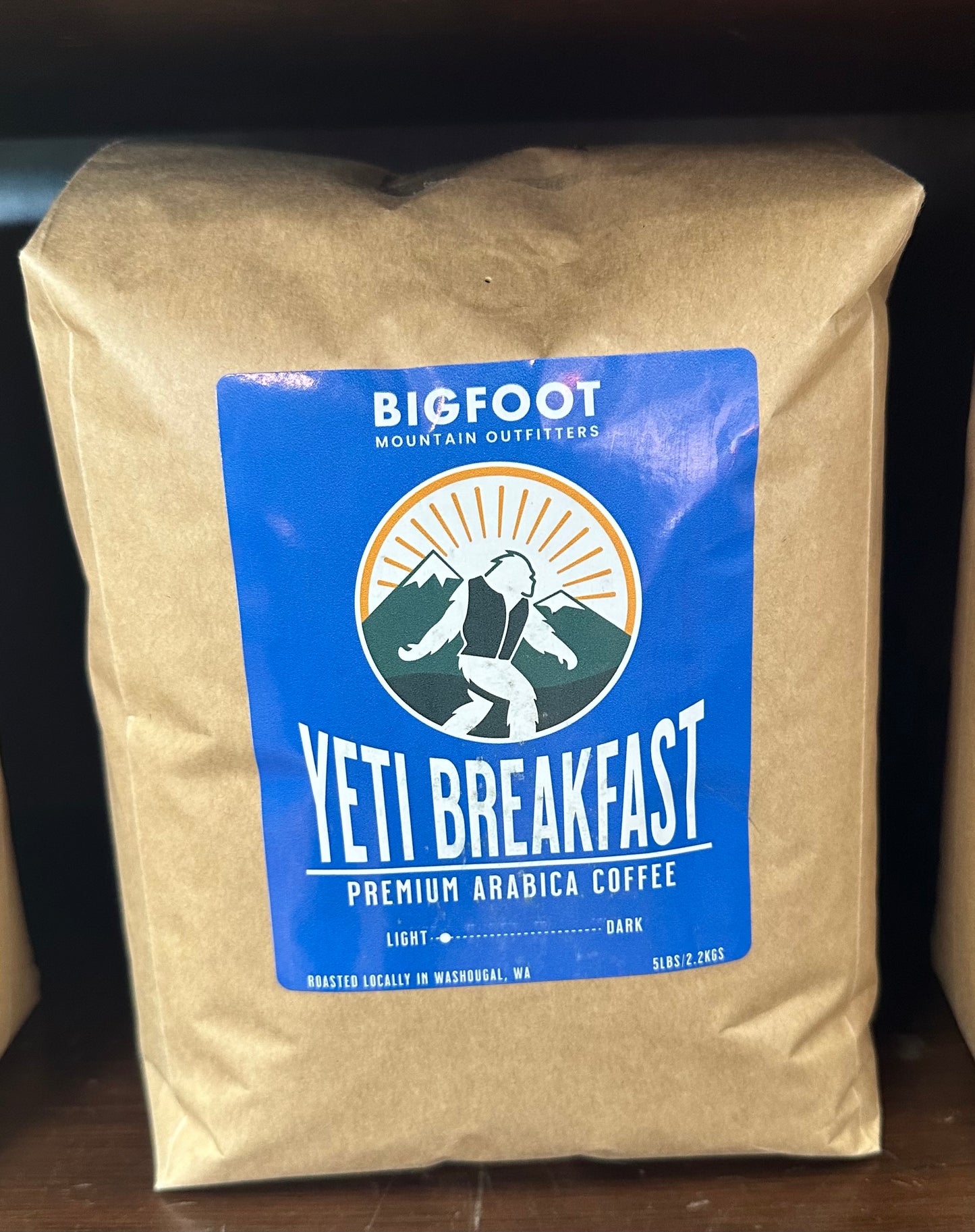 Yeti Breakfast Premium Light Roast Coffee - Whole Beans Bulk Bag. 5lb/2.2KGS