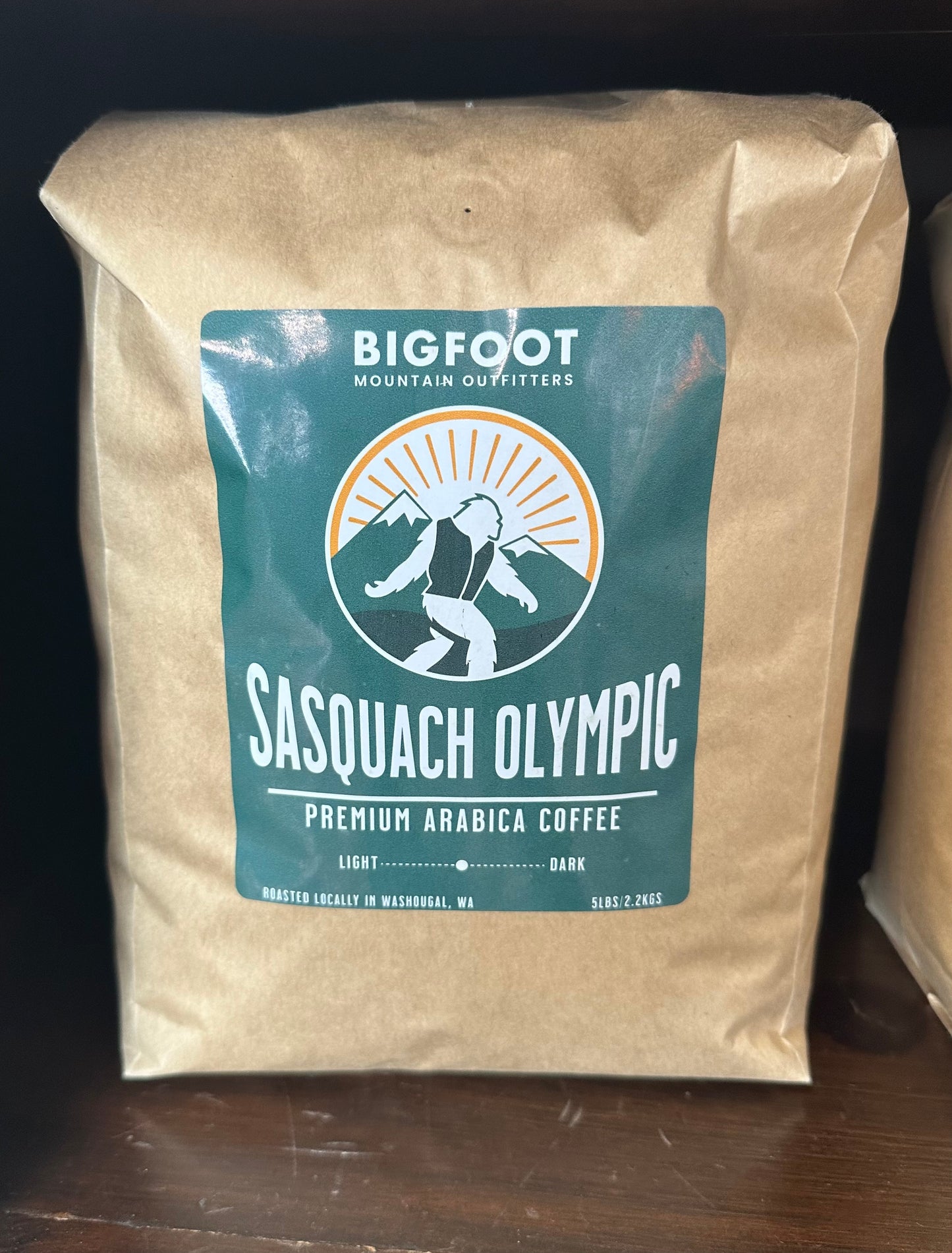 Sasquatch Olympic Premium Medium Roast Coffee - Whole Beans Bulk 5lb bag.  5lb/2.2KGS