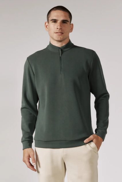 Rev Quarter Zip Pullover -  Basil