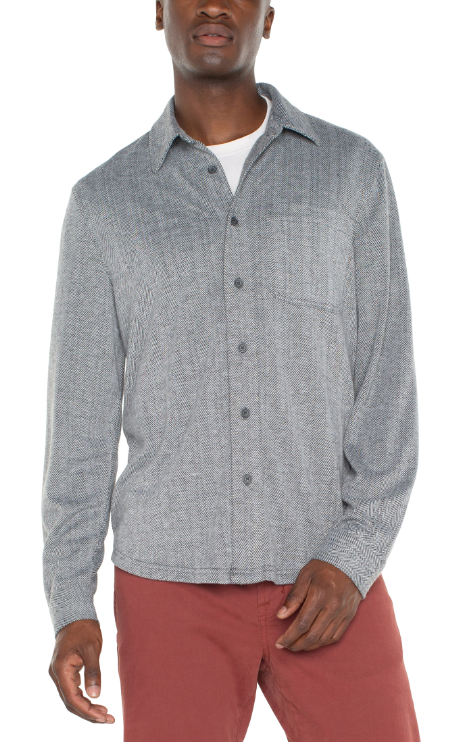 Knit Button Up Long Sleeve Shirt