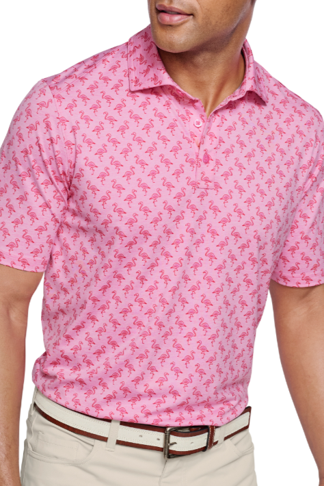 XC4 Performance Flamingo Print Polo