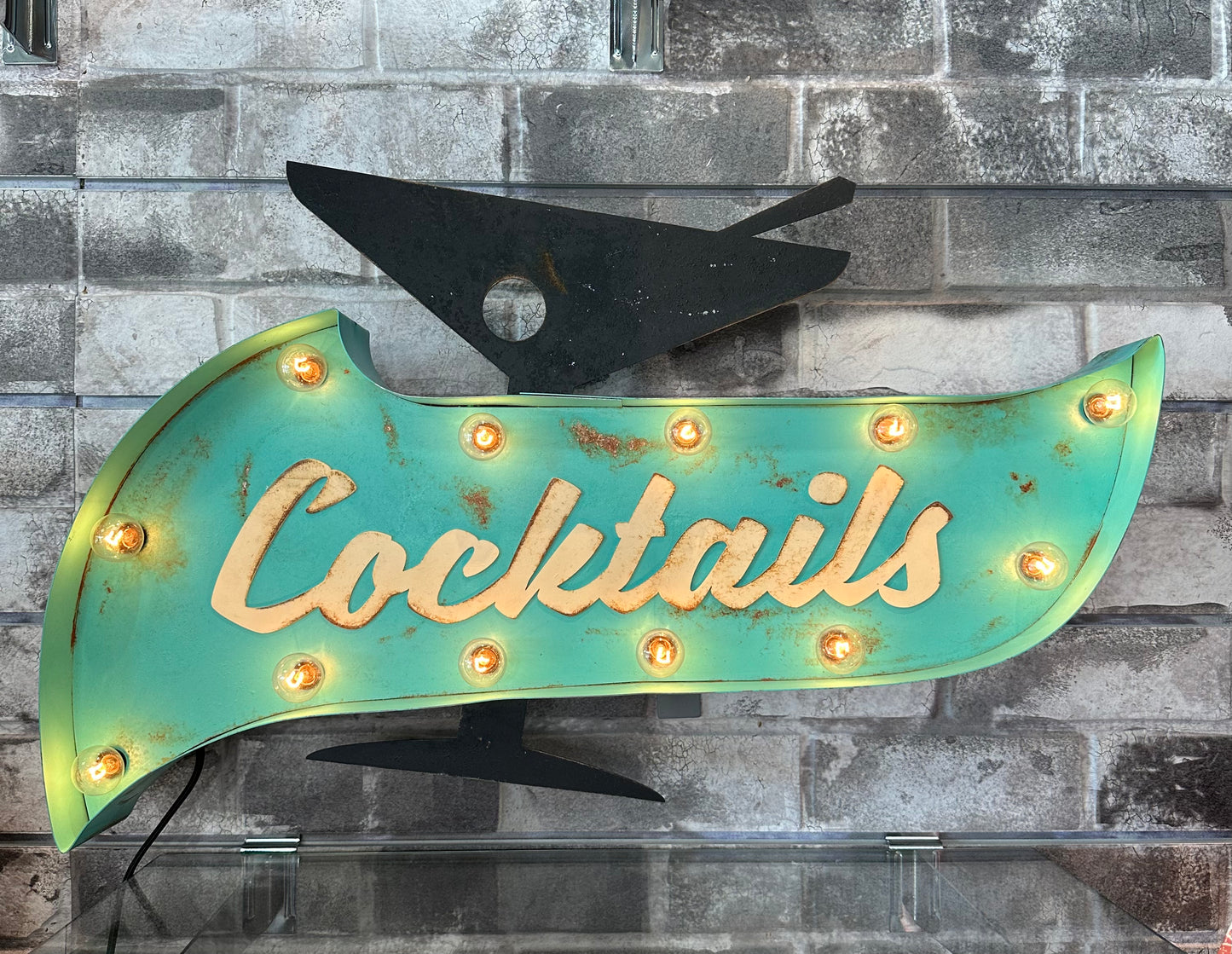 Cocktail Sign with Martini Glass