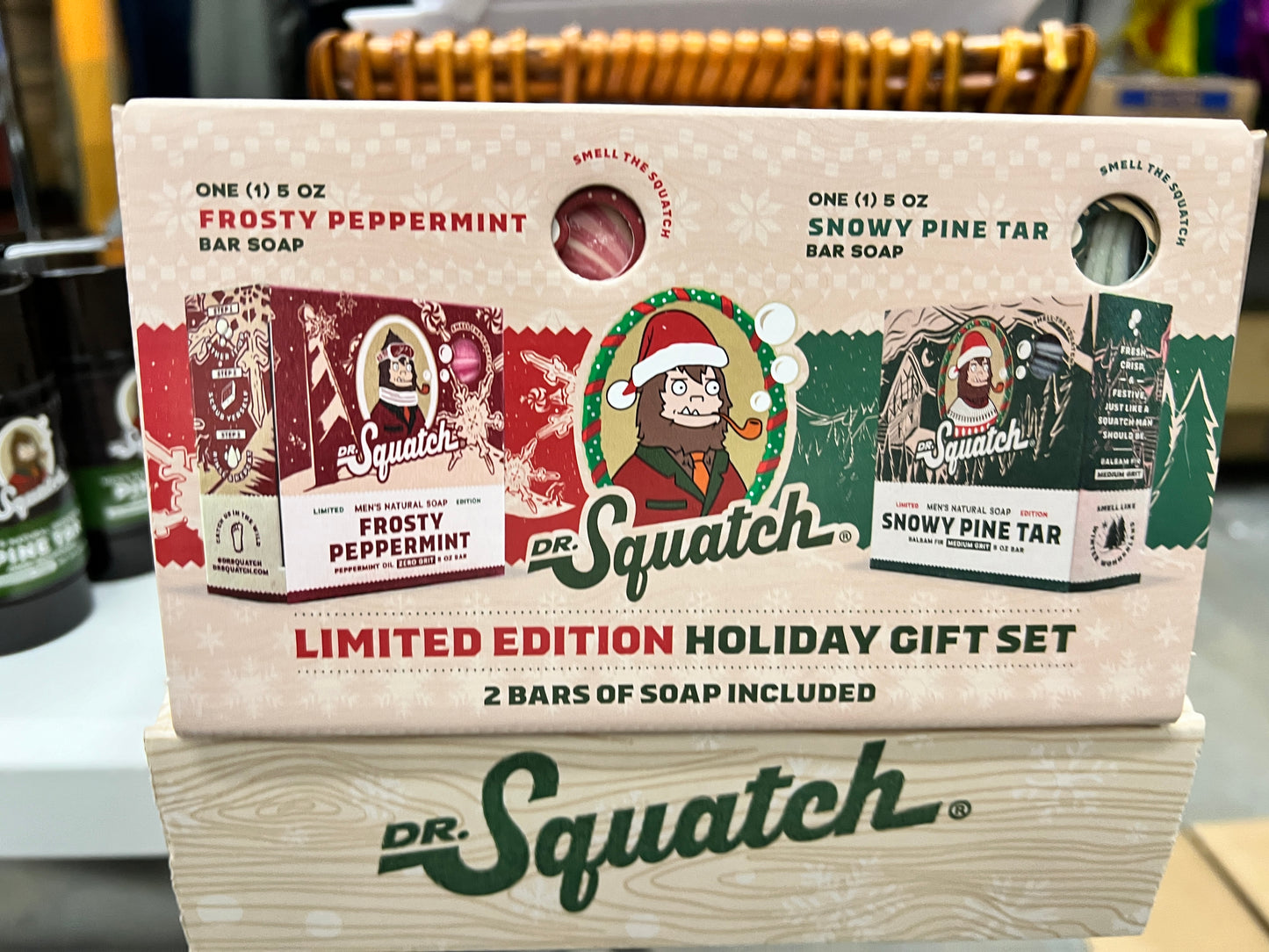 Dr Squatch 2 Pack Of Frosty Peppermint Limited Edition Holiday, Soap, Bar